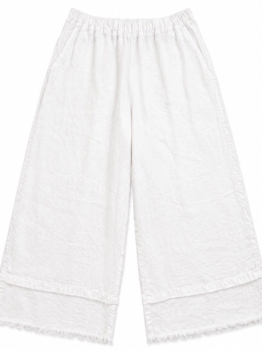 Match Point Wide Leg White 100% Linen  Pants